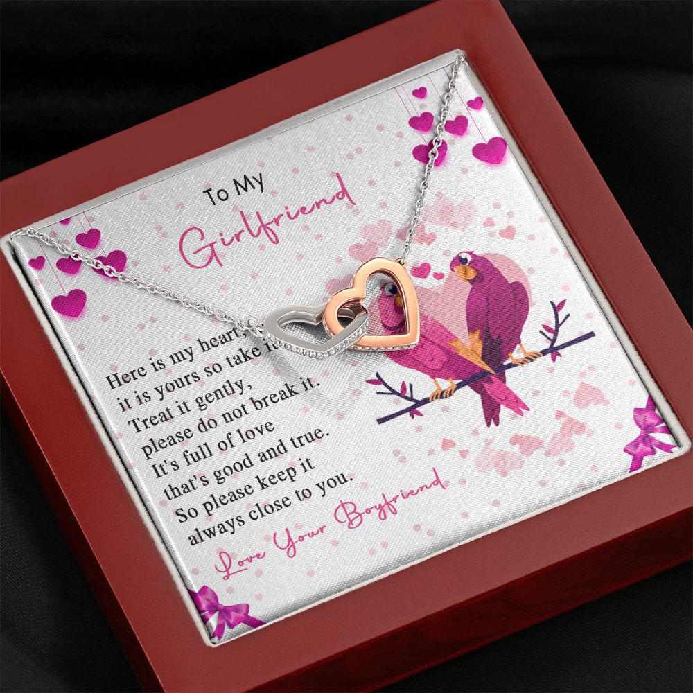 257D Loving Couple Birds Necklace To My Girlfriend, Gift for Her From Boyfriend