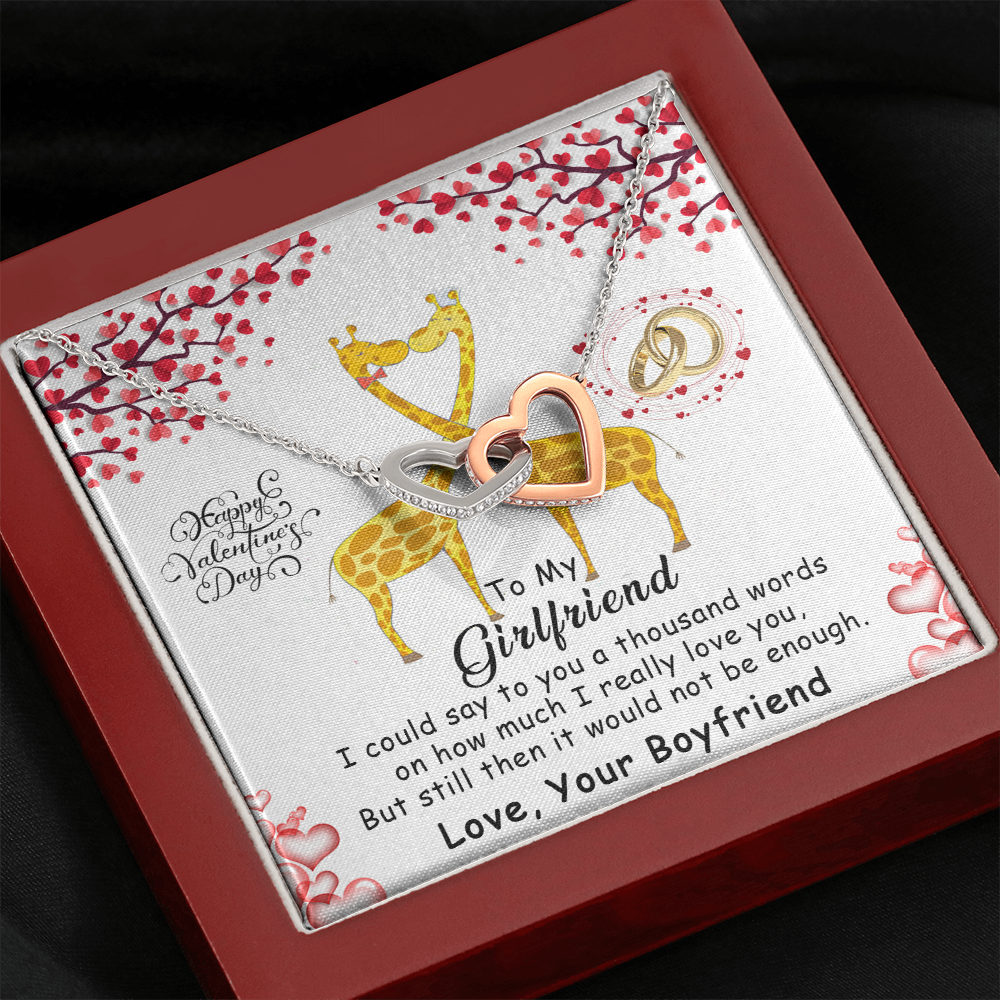 215D To my Girlfriend, Happy Valentine's Day Gift Necklace for Girlfriend, Couples