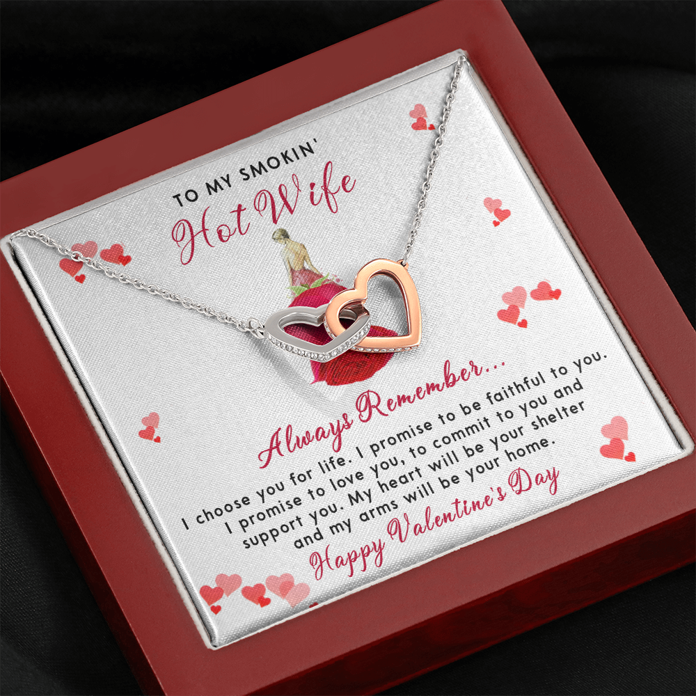 198D To my Smokin' Hot Wife Necklace, I Love You Valentine's Day Gift from Husband