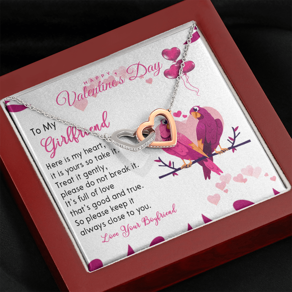 194D Necklace To my Wife, Happy Valentine's Day Gift, Couple Love Bird Women Necklace