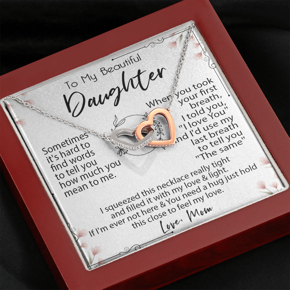 19D Necklace To My Beautiful Daughter, Necklace Gift for Daughter/Her From Mom