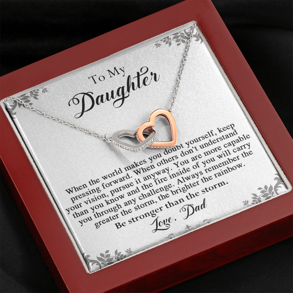 141D To My Daughter Necklace, Perfect Gift for Daughter From Dad, I Love You Daughter