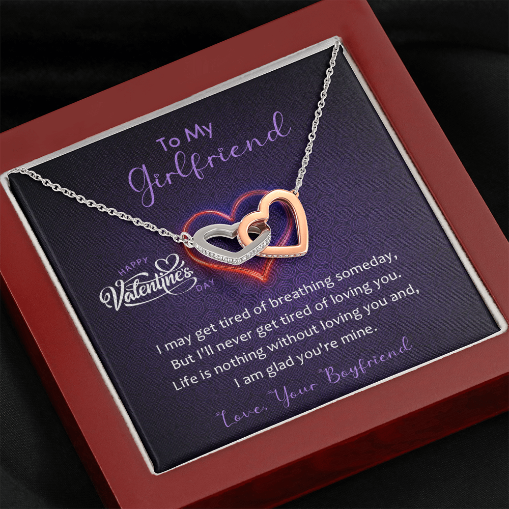185D To my Girlfriend, Women Necklace Gift from Boyfriend, Valentine's Day Gift