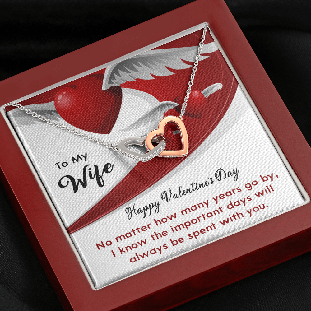 196D Happy Valentine's Day Gift, Necklace To my Wife, Love Heart Women Necklace
