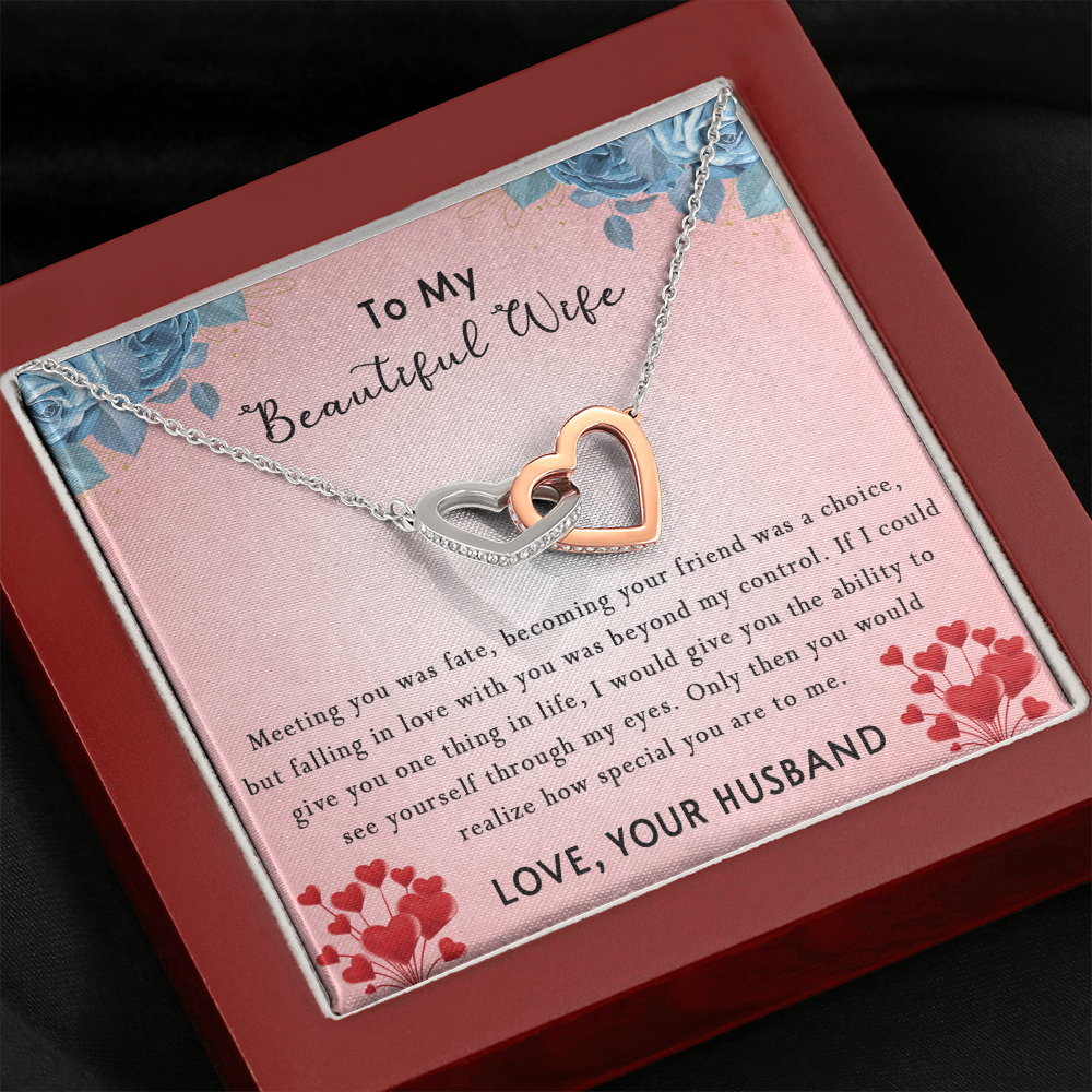 183D Women Necklace To my Beautiful Wife, Valentine Perfect Gift from Husband
