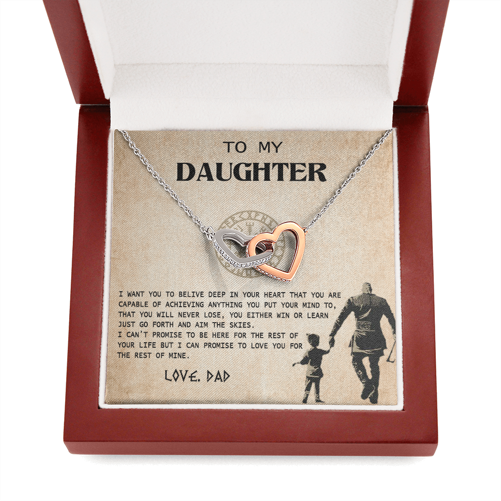 N370D To My Daughter From Viking Dad - Gift For Viking Daughter Love Knot Necklace