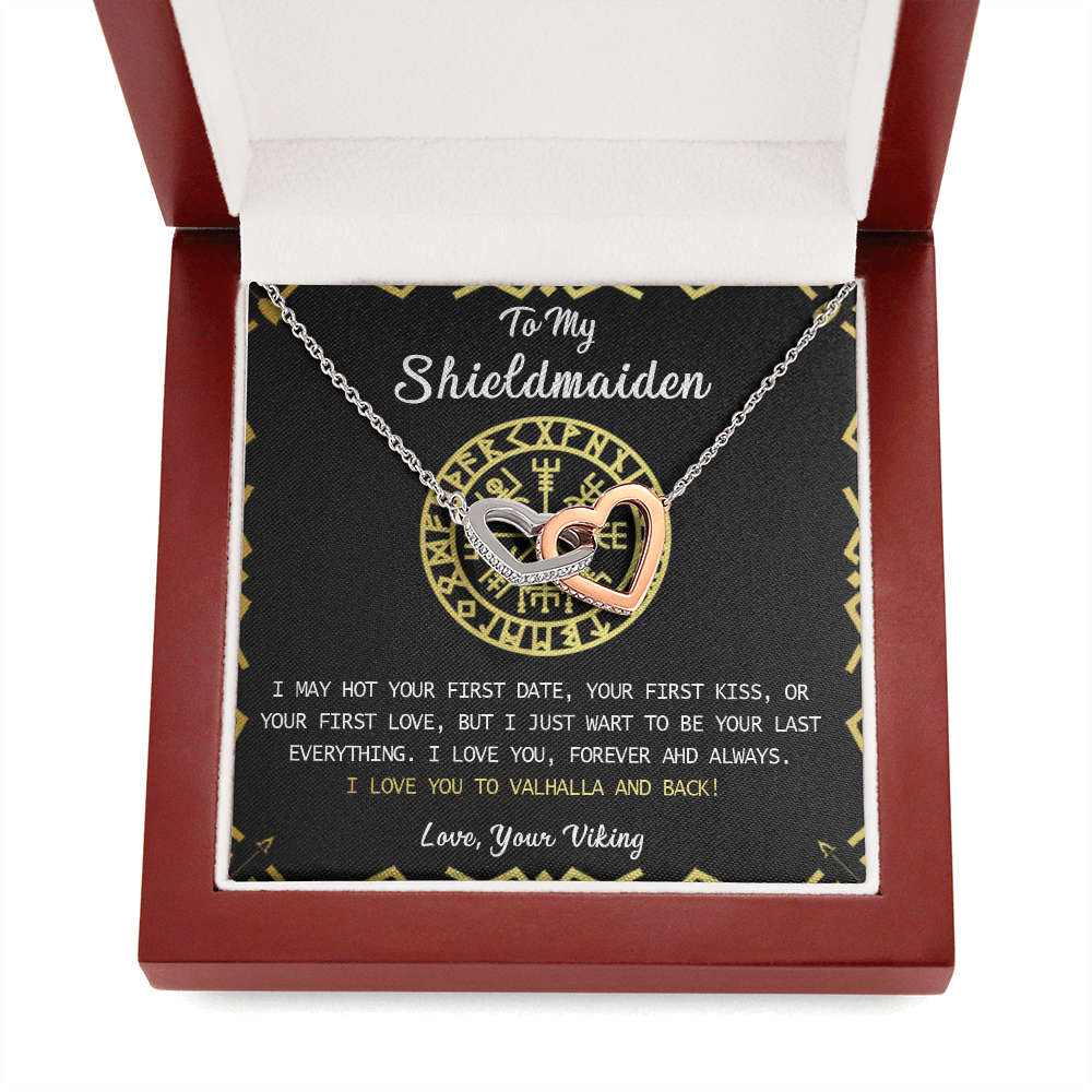 N373D To My Shieldmaiden Necklace, Lagertha Shield Necklace, Gift For Viking Wife