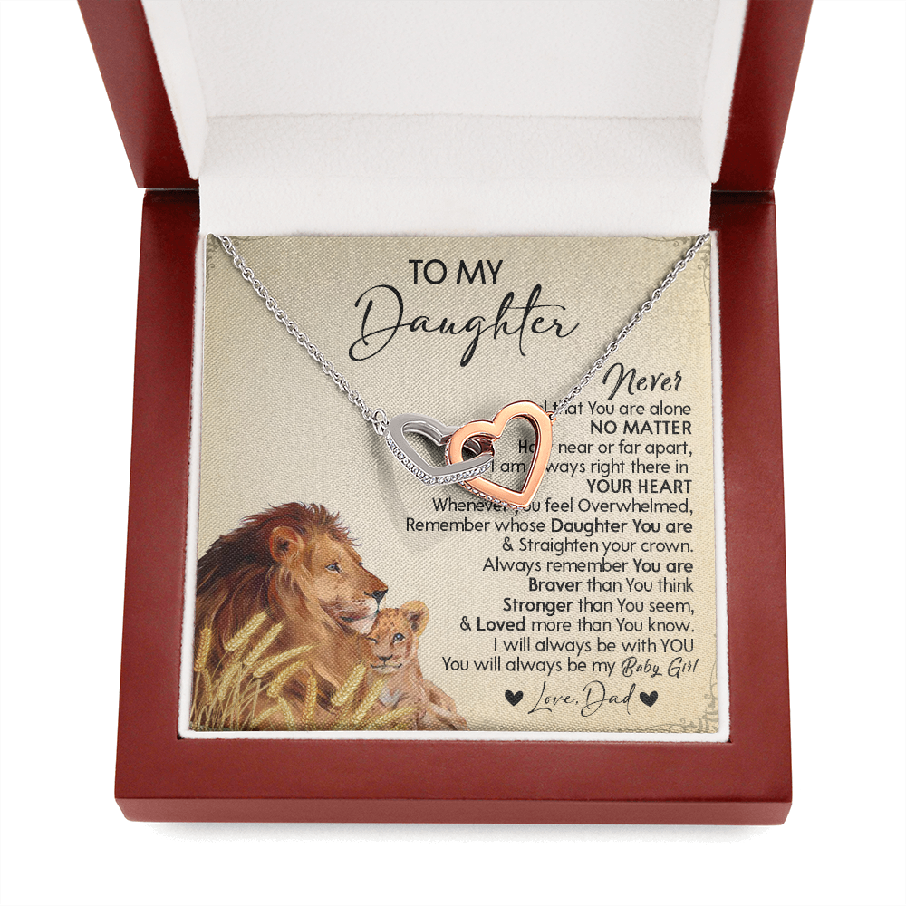 121D Necklace To My Daughter Gift From Lion Dad, You Are My Baby Girl, Birthday Gift