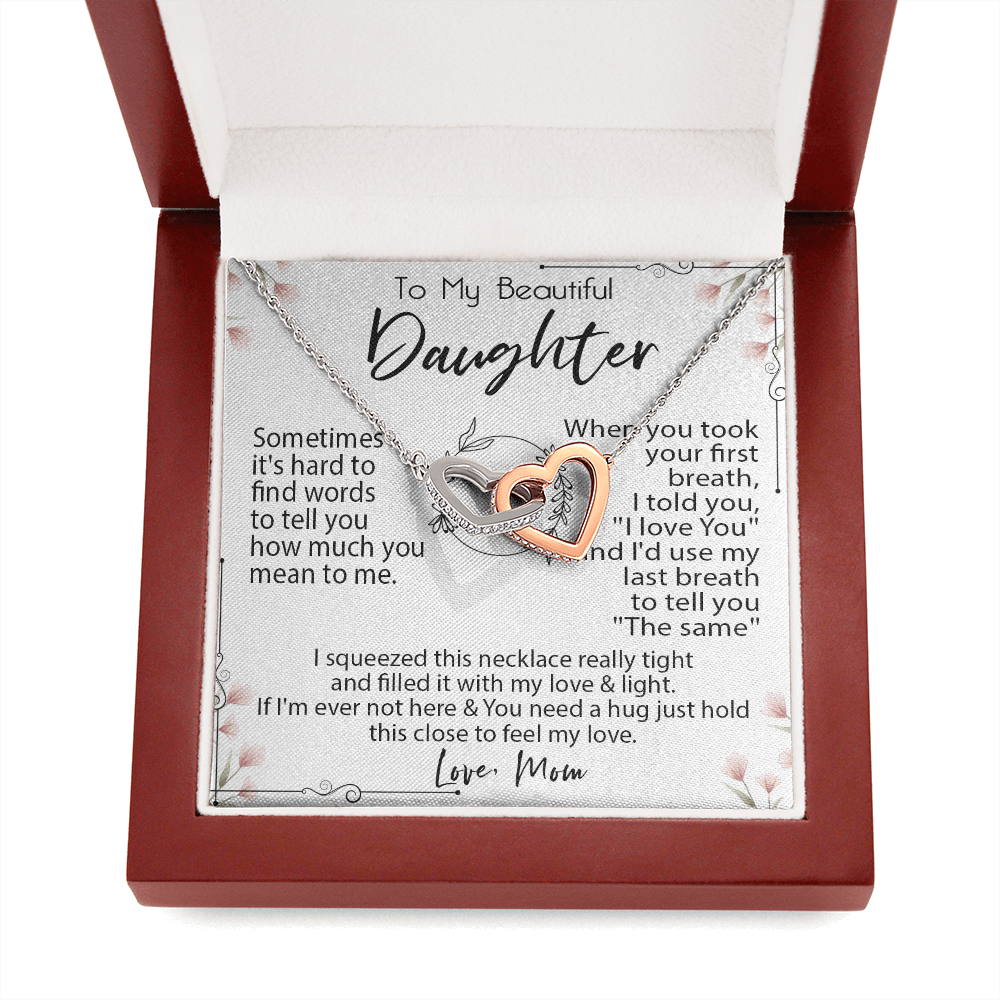 19D Necklace To My Beautiful Daughter, Necklace Gift for Daughter/Her From Mom