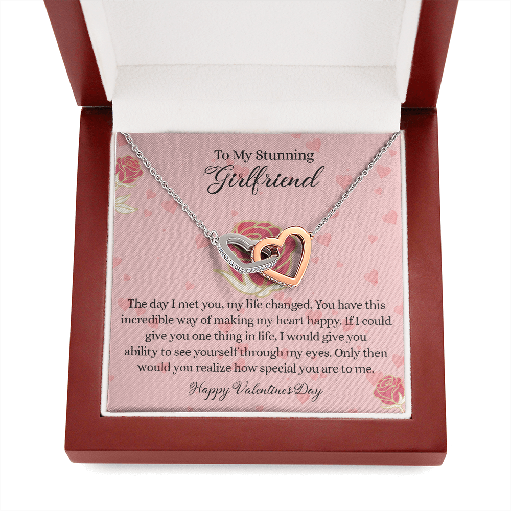 204D To my Stunning Girlfriend Necklace, Love Necklace Valentine Gift from Boyfriend