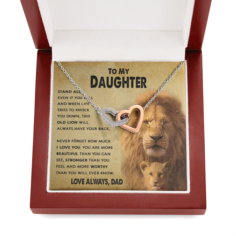 154D To My Daughter Lion, Necklace Gift From Lion Dad, Daughter Birthday Necklace