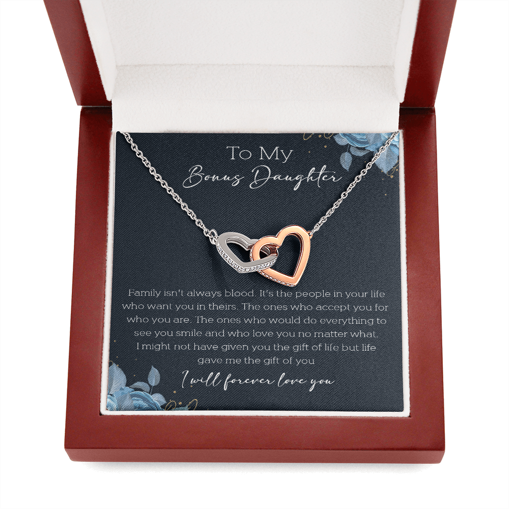 21D Cute Necklace To My Bonus Daughter, Necklace Gift for Her, Daughter From Mom Dad