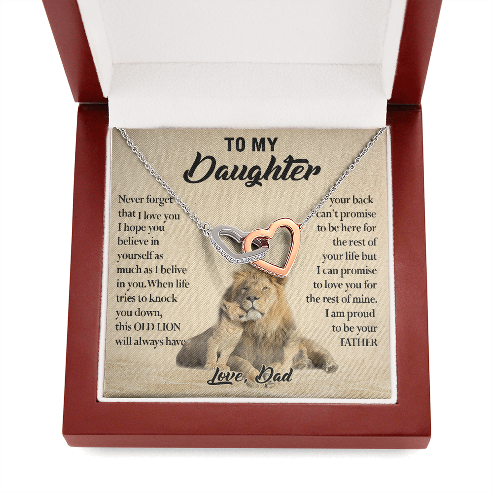 124D Necklace To My Daughter, Lion Daughter Birthday Gift from Lion Dad Necklace