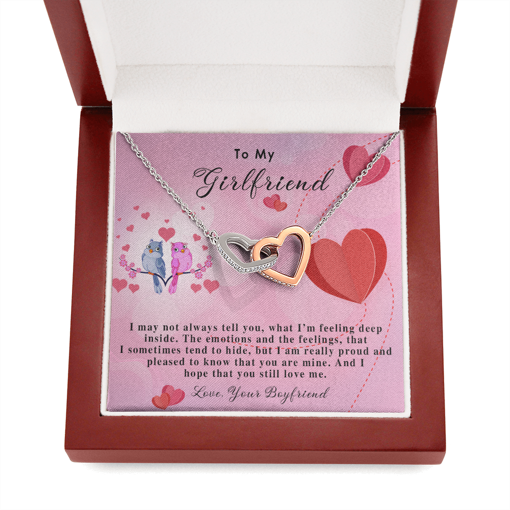 255D Necklace To My Girlfriend, Gift for Her From Boyfriend, Loving Couple Birds Gift