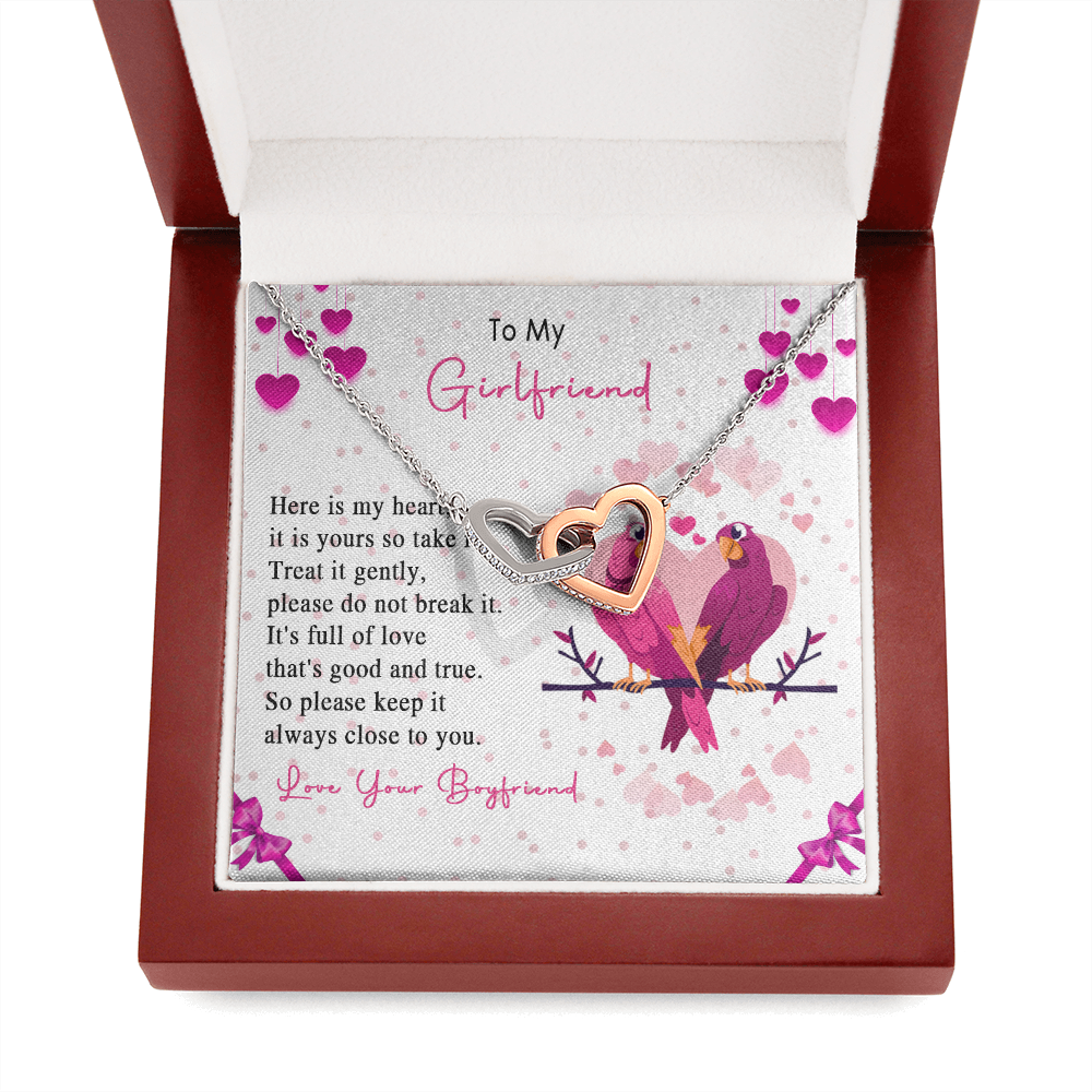 257D Loving Couple Birds Necklace To My Girlfriend, Gift for Her From Boyfriend