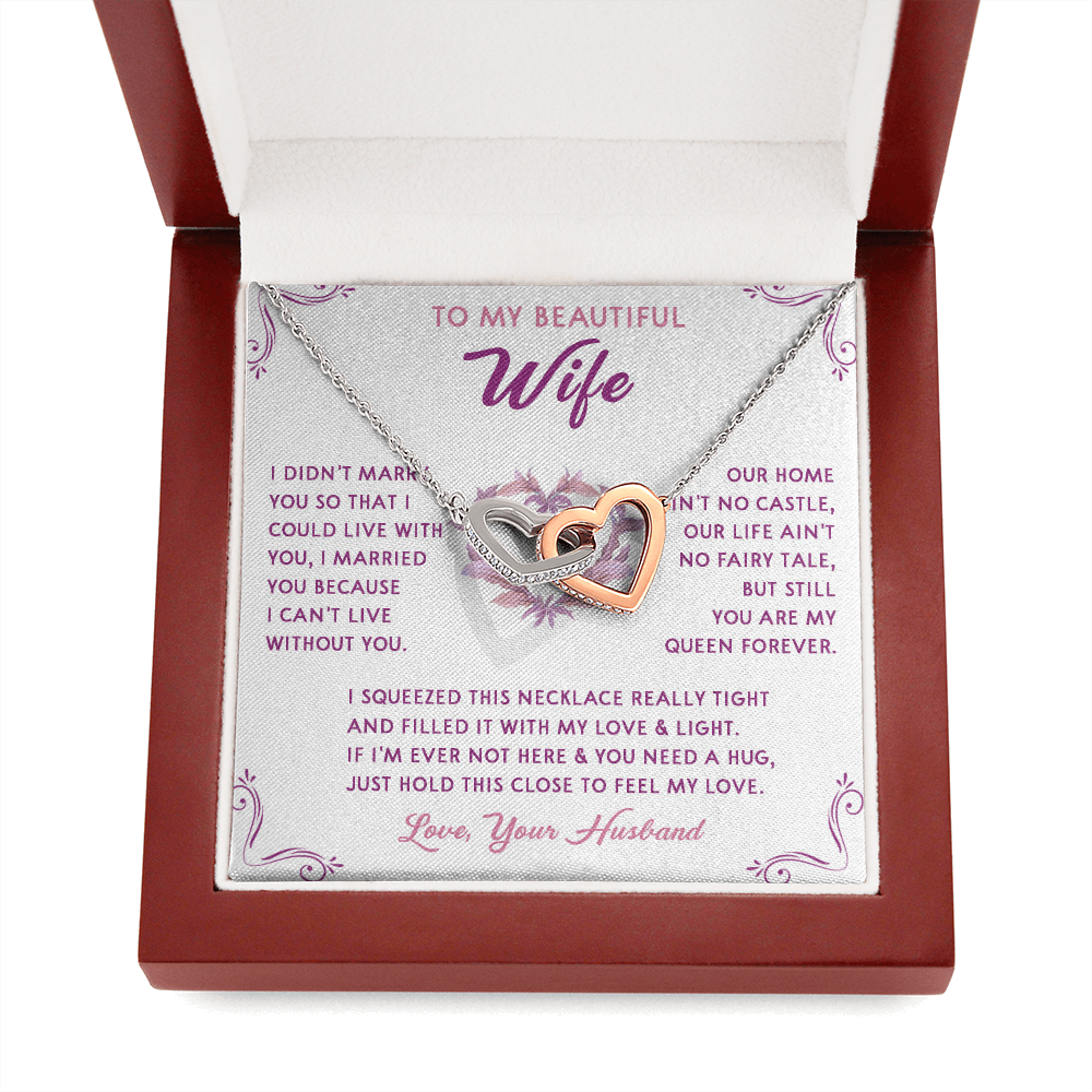 168D Necklace Gift To My Beautiful Wife, Gift for Her From Husband, Valentine Gift