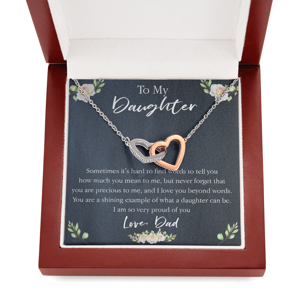 18D Necklace To My Daughter, Floral Necklace Gift for Daughter/Her, Gift From Dad