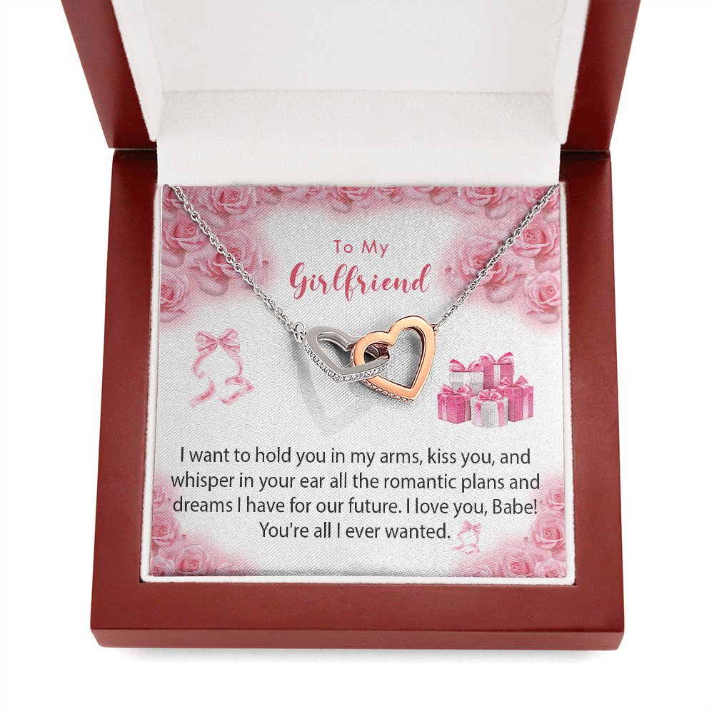 256D Necklace To My Girlfriend, Gift for Her From Boyfriend, Love Rose Gift for Girl