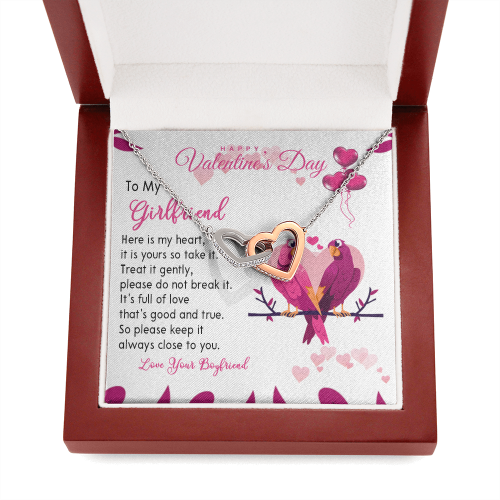 194D Necklace To my Wife, Happy Valentine's Day Gift, Couple Love Bird Women Necklace