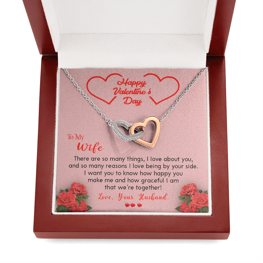 202D To my Wife Necklace, Happy Valentine's Day Gift Necklace for Beautiful Wife