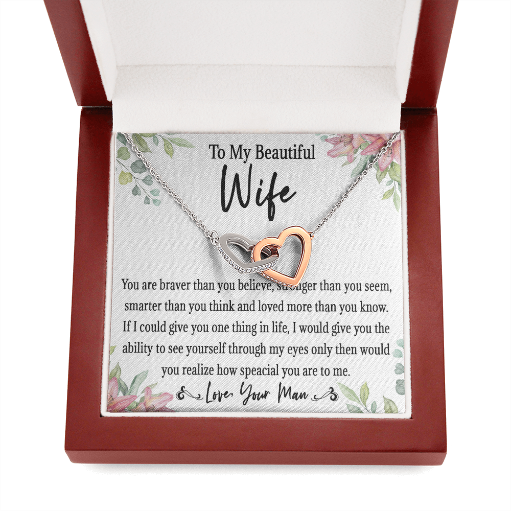 65D Love Gift To My Beautiful Wife, Women Necklace for Her, Birthday from Husband