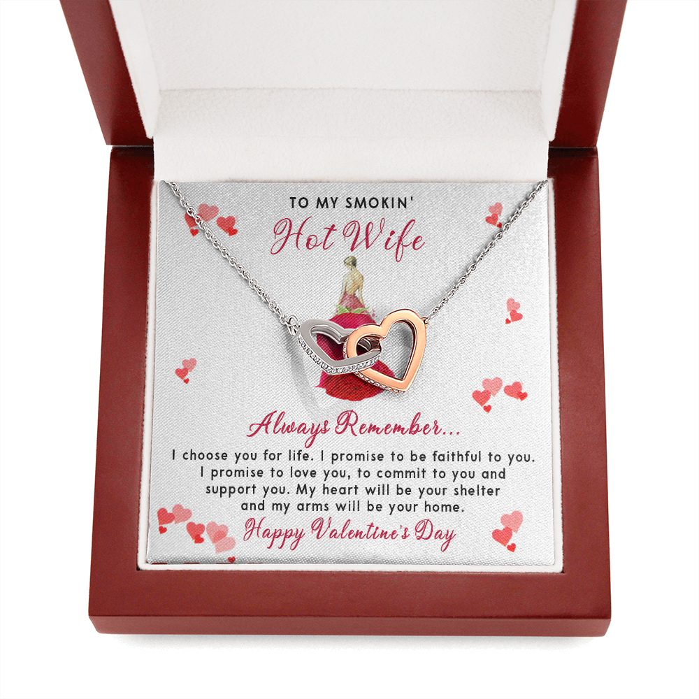 198D To my Smokin' Hot Wife Necklace, I Love You Valentine's Day Gift from Husband