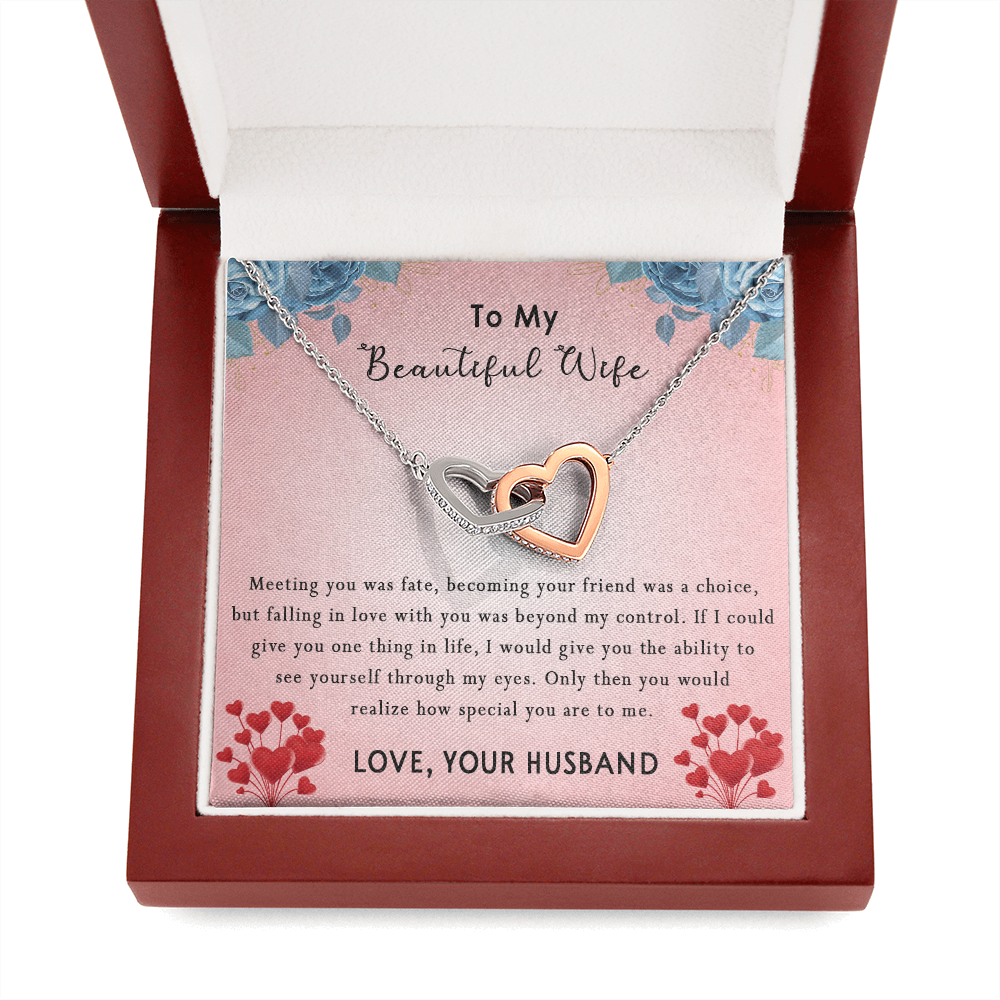183D Women Necklace To my Beautiful Wife, Valentine Perfect Gift from Husband