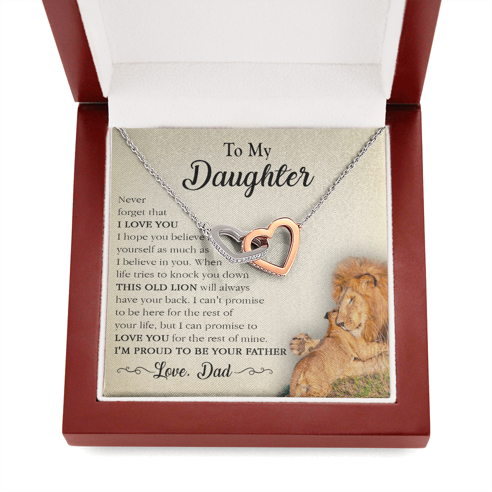 17D Necklace To My Lion Daughter, Necklace Gift for Daughter/Her, Gift From Lion Dad