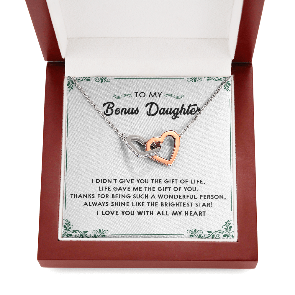137D Perfect Gift for Bonus Daughter, Daughter Necklace, I Love You With All My Heart