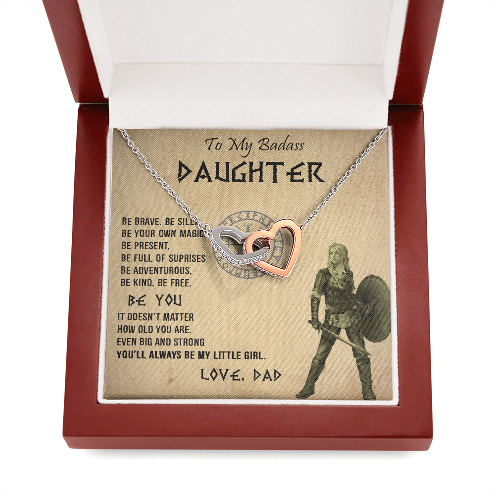 20D Viking Necklace Gift for Badass Daughter, Necklace Gift for Her From Viking Dad