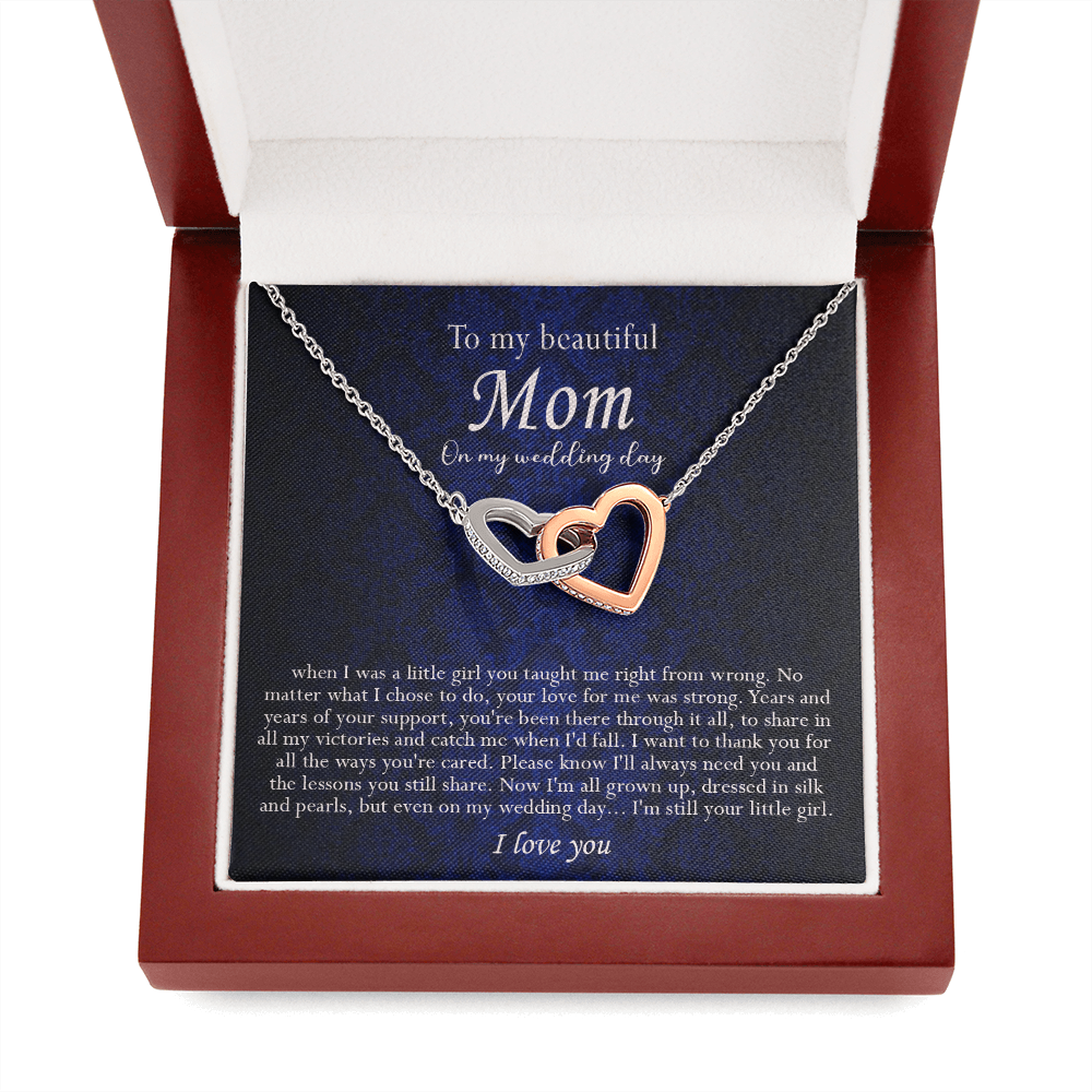 138D Necklace To My Beautiful Mom On My Wedding Day, I Love You Always Necklace Gift