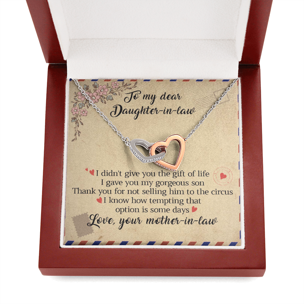 11D Letter To My Daughter-In-Law Necklace, Gift For Daughter In Law from Mother Mom