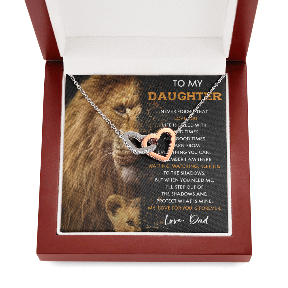 N377D To My Daughter Necklace, Gift For Daughter From Dad, Daughter And Father Lion