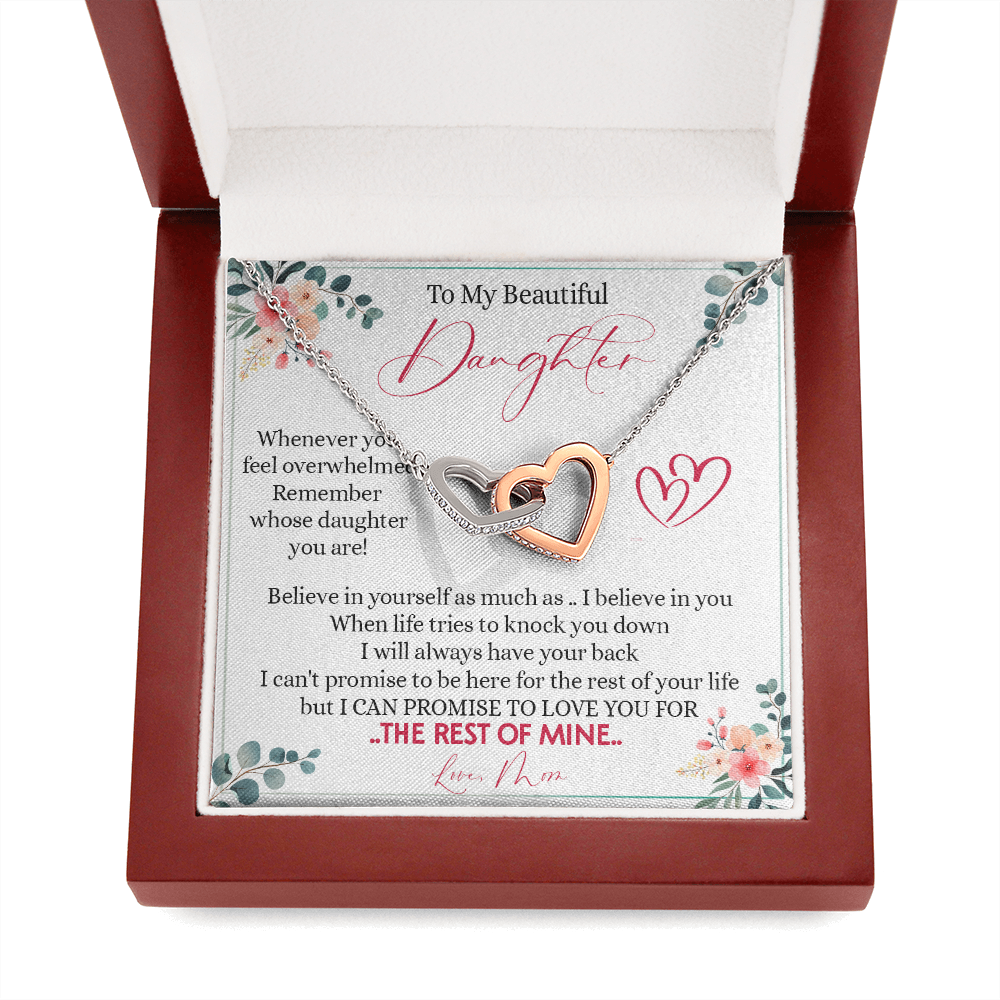 149D Necklace To My Beautiful Daughter, Daughter Birthday Gift from Mom, I Love You