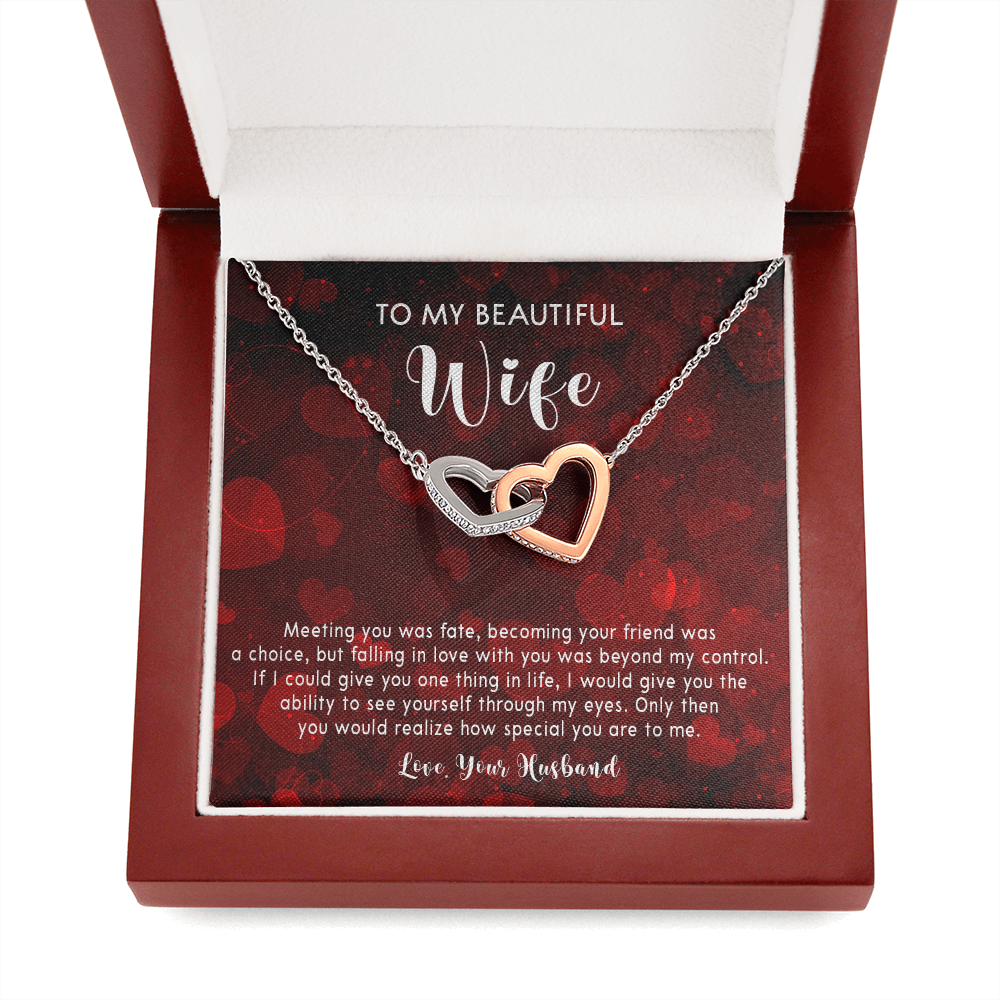 253D Necklace To My Beautiful Wife, Gift for Her From Husband, Couple In Love Gift