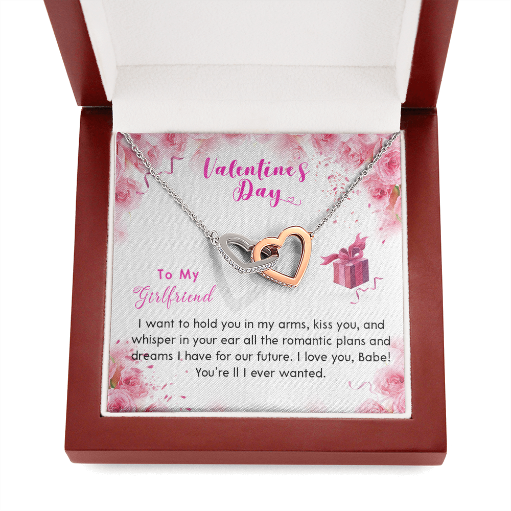 193D Necklace To my Girlfriend, Future Wife Necklace, Happy Valentine's Day Rose Gift