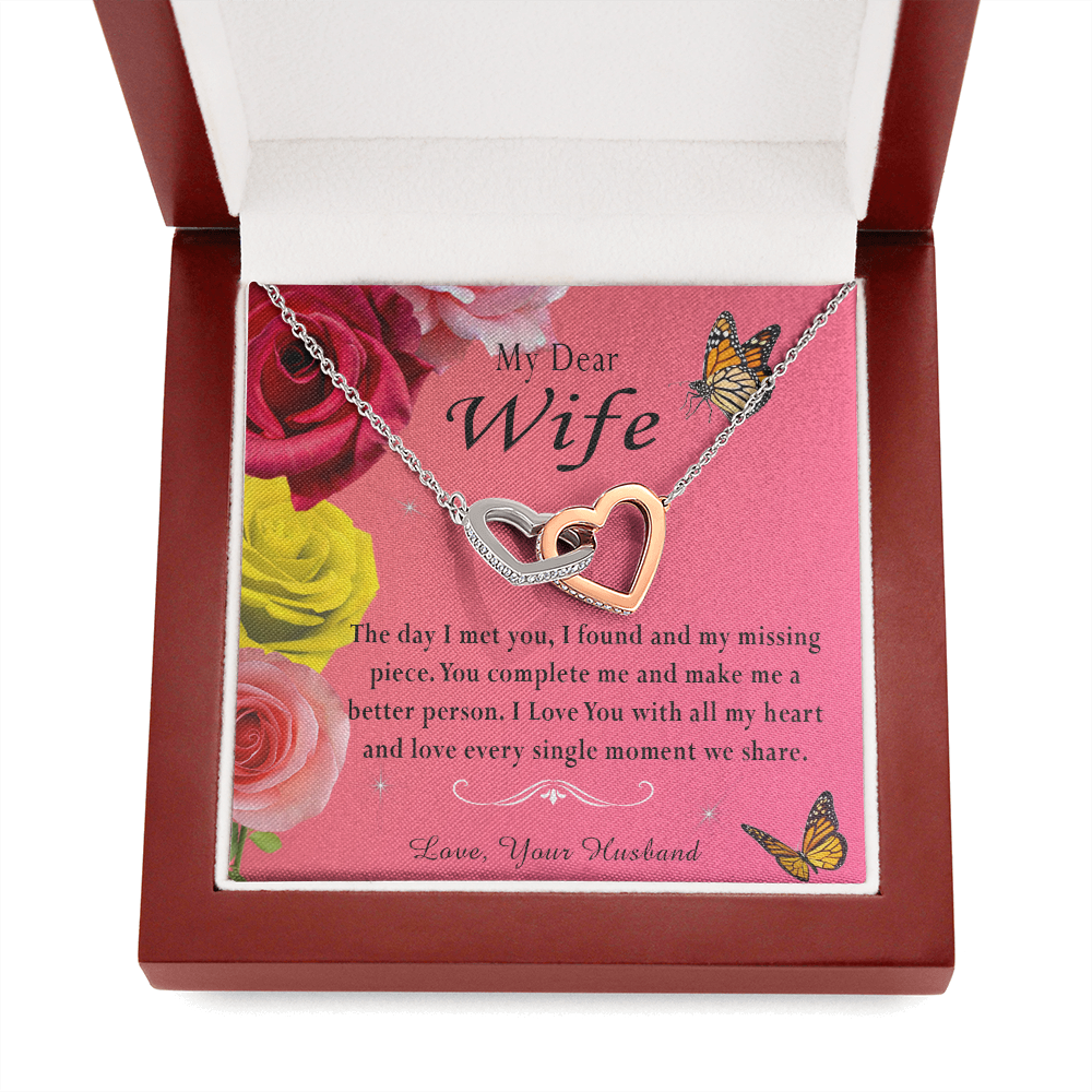 135D Necklace My Dear Wife, Necklace Gift for Wife From Husband, Birthday Gift