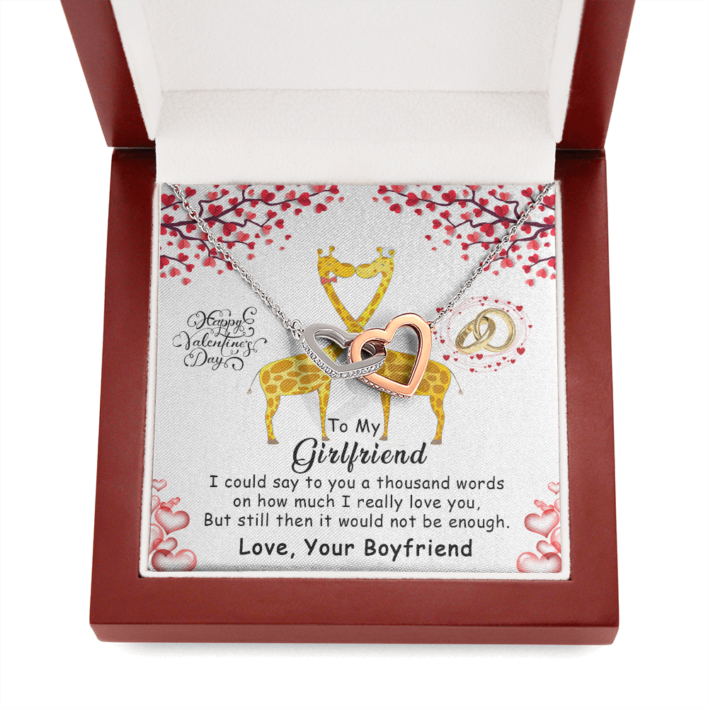 215D To my Girlfriend, Happy Valentine's Day Gift Necklace for Girlfriend, Couples