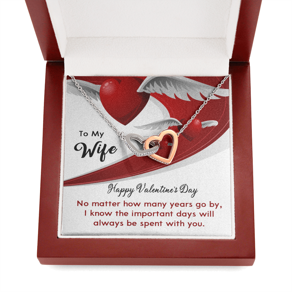 196D Happy Valentine's Day Gift, Necklace To my Wife, Love Heart Women Necklace