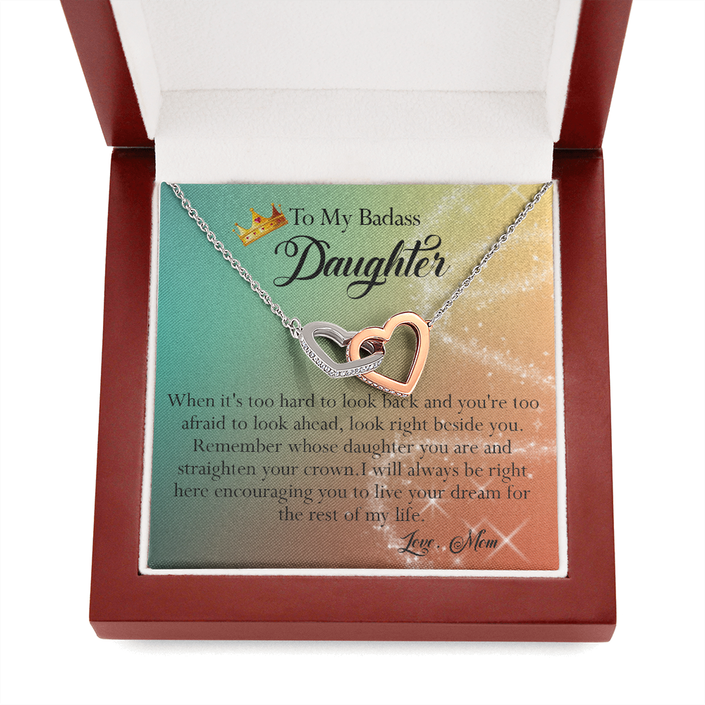 156D To My Badass Daughter Necklace, Gift for Her, Women, Birthday Gift from Mom