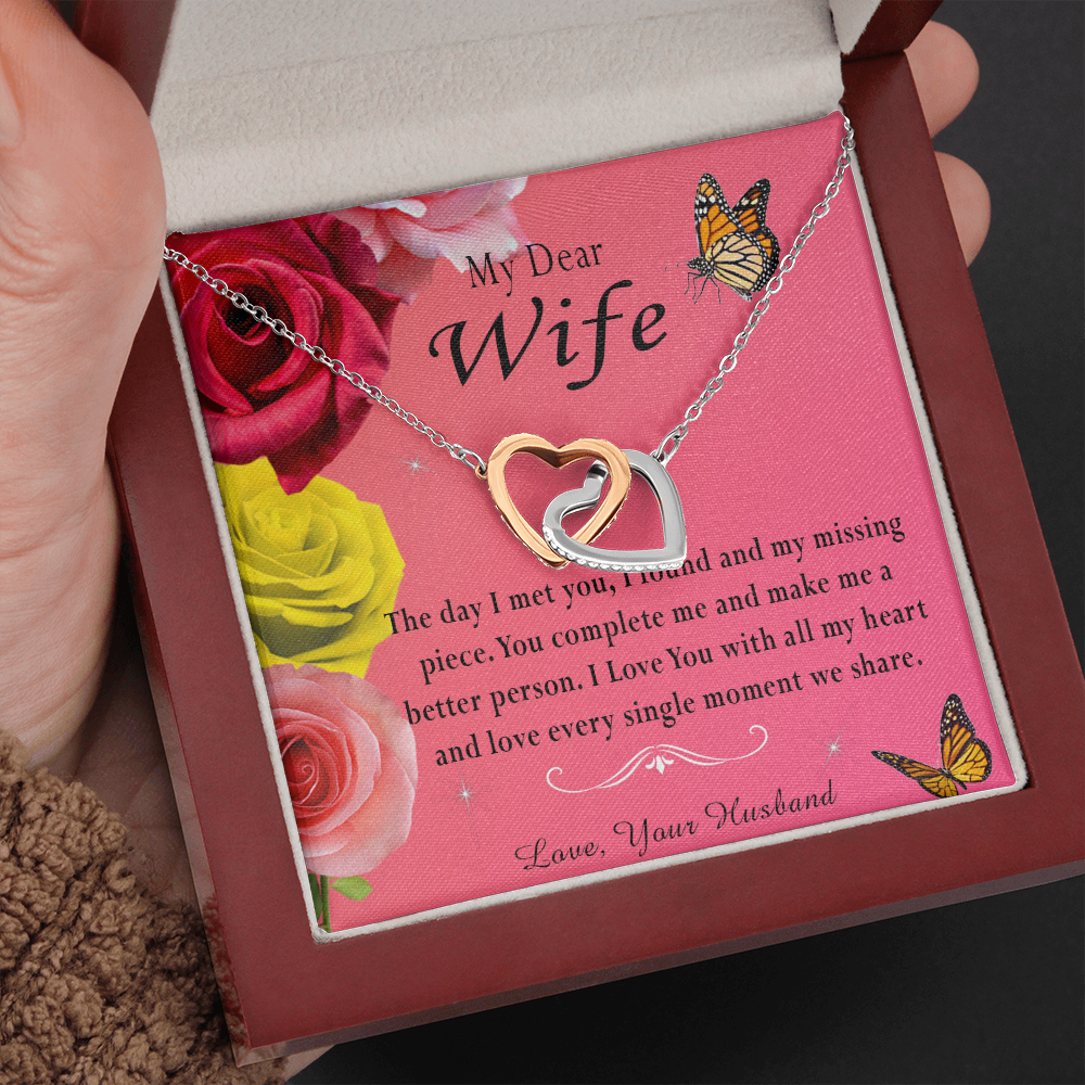 135D Necklace My Dear Wife, Necklace Gift for Wife From Husband, Birthday Gift