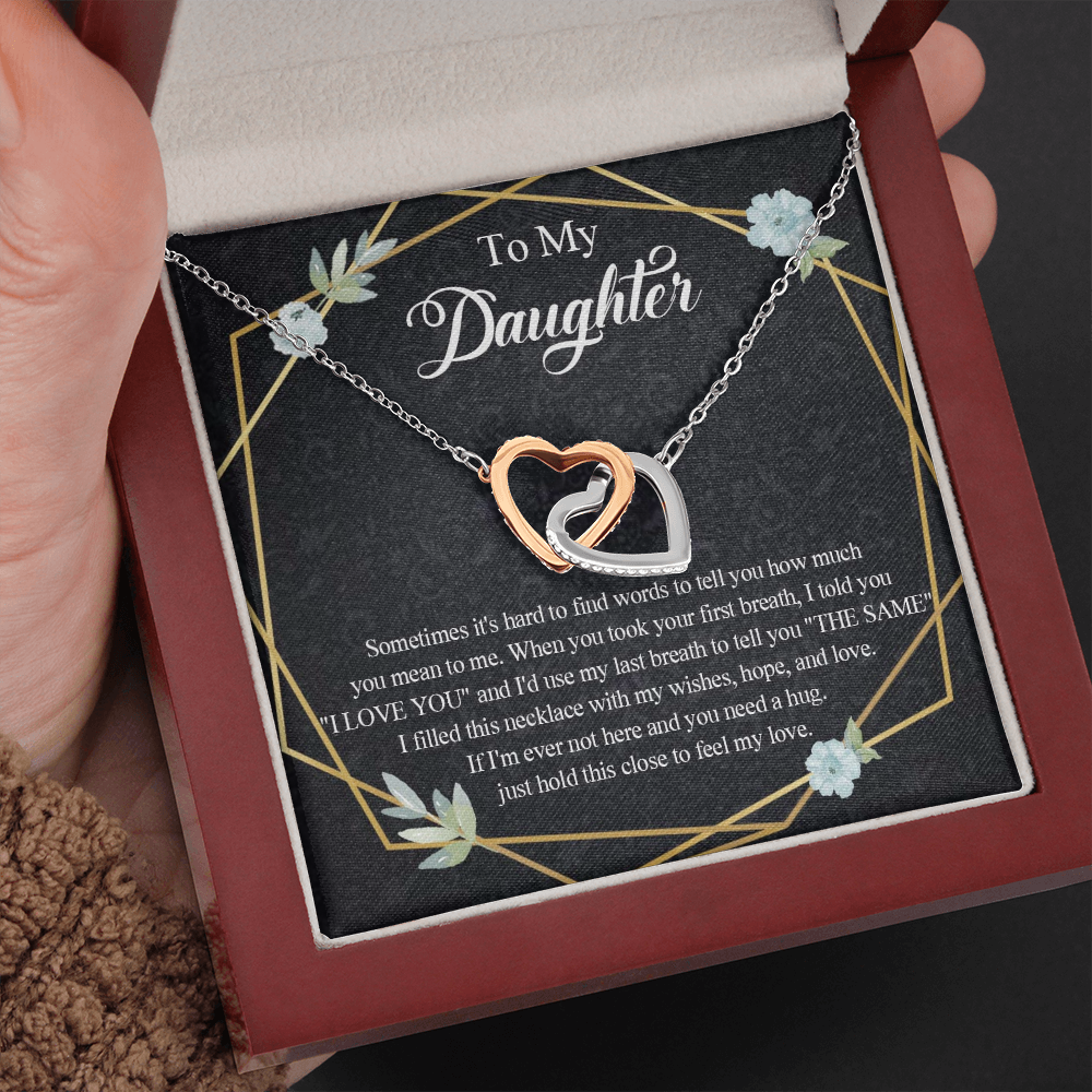 1D Heart Necklace To My Daughter Birthday Gift from Dad, Mom for Beautiful Daughter