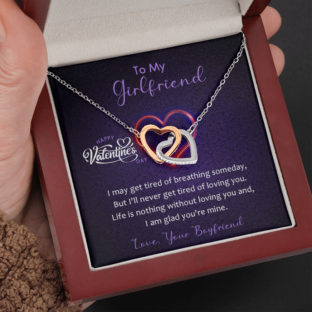 185D To my Girlfriend, Women Necklace Gift from Boyfriend, Valentine's Day Gift
