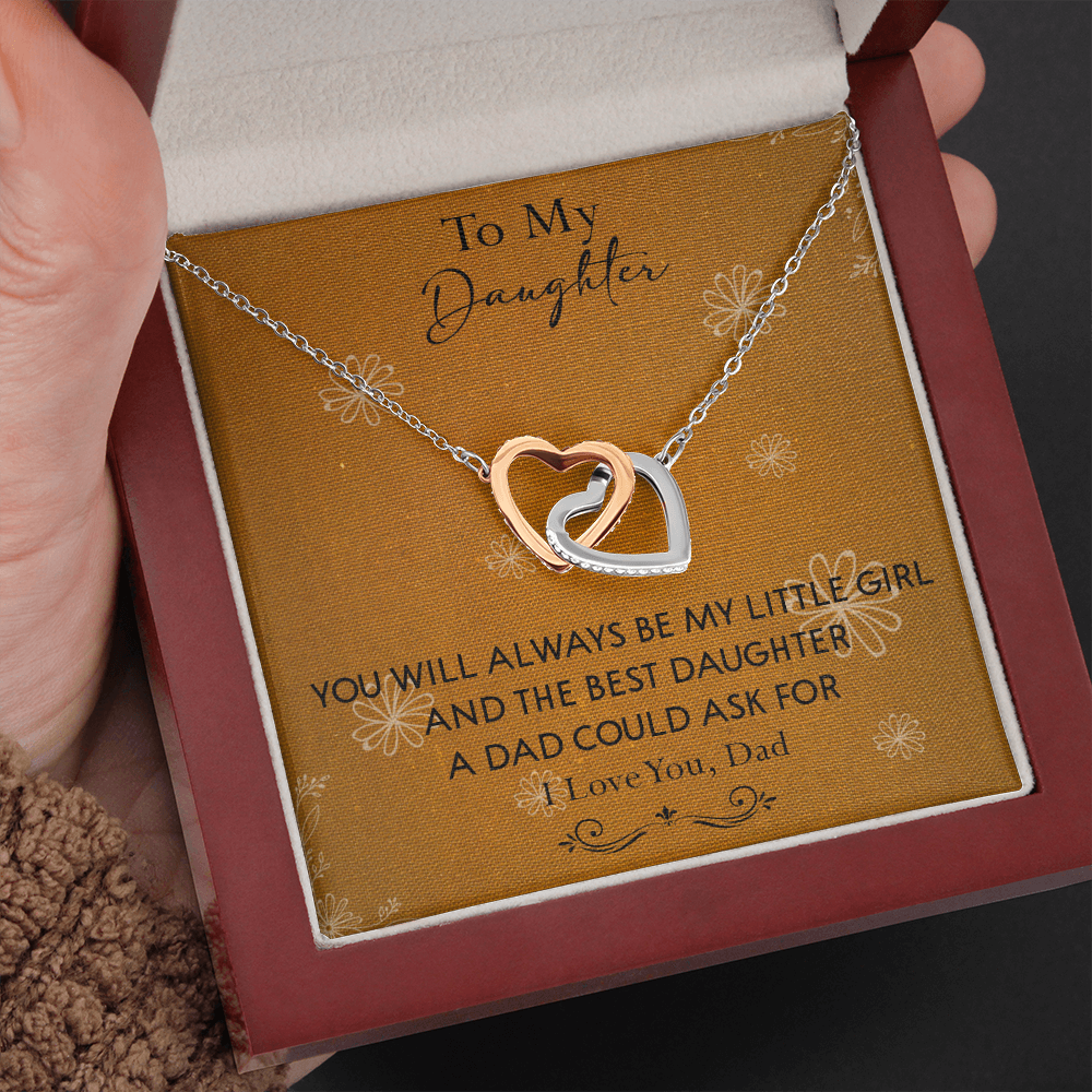 140D To My Daughter Necklace, Perfect Gift for Daughter From Dad, I Love You Always