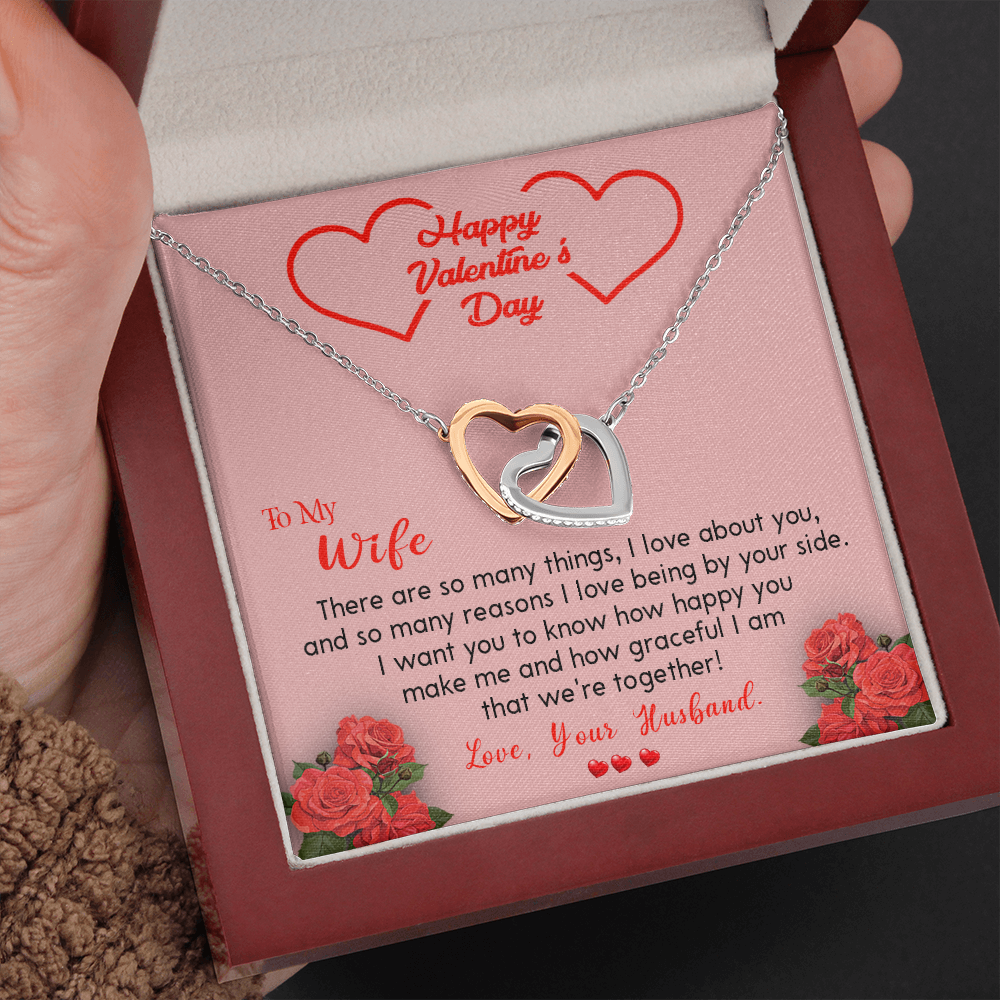 202D To my Wife Necklace, Happy Valentine's Day Gift Necklace for Beautiful Wife