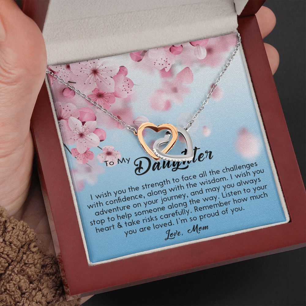 132D Necklace To My Daughter, Gift for Daughter from Mom, Daughter Birthday Gift