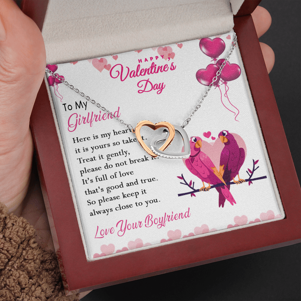 216D Happy Valentine's Day Gift, Necklace To my Girlfriend, Necklace Love Couple Bird