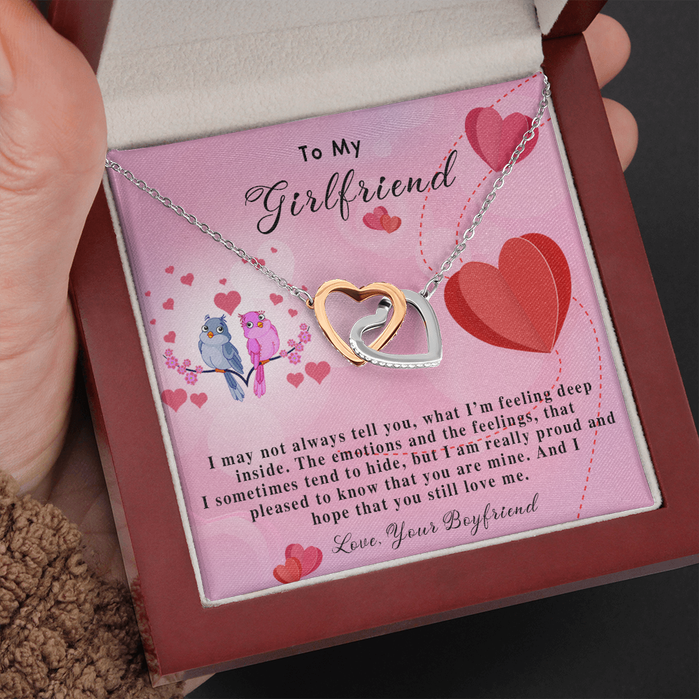 255D Necklace To My Girlfriend, Gift for Her From Boyfriend, Loving Couple Birds Gift