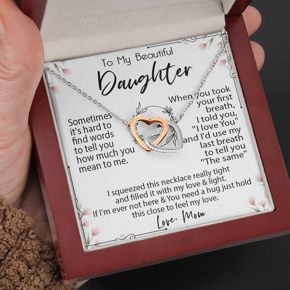 19D Necklace To My Beautiful Daughter, Necklace Gift for Daughter/Her From Mom