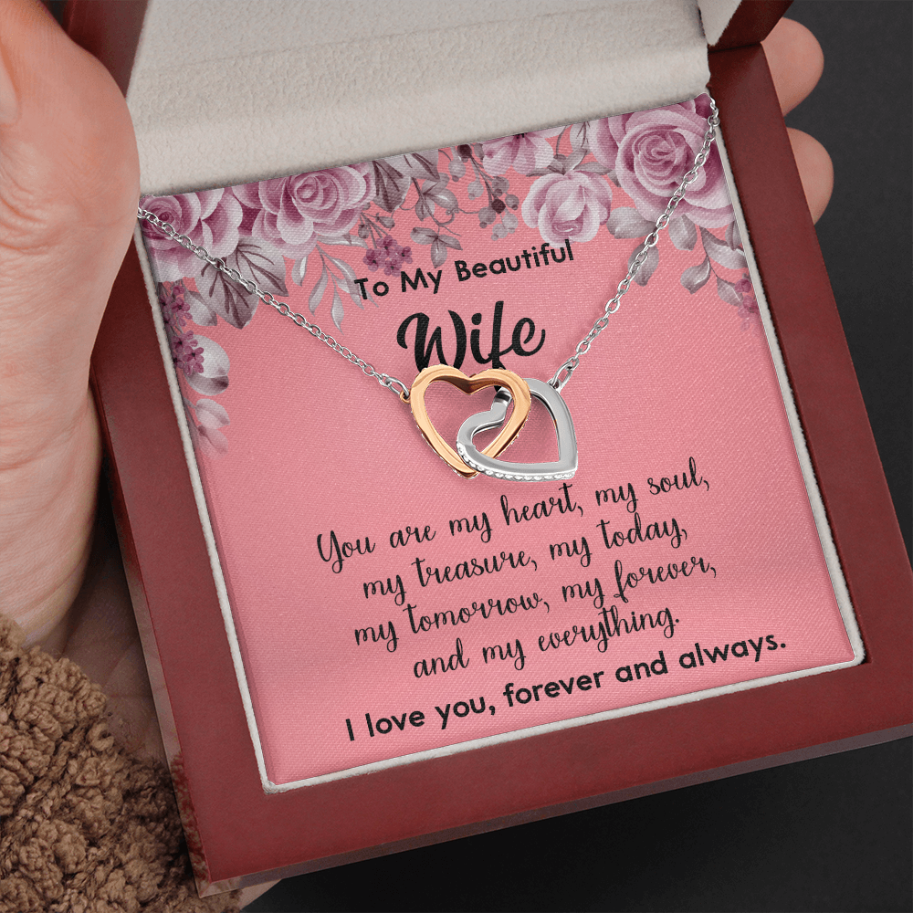 160D To My Beautiful Wife Necklace, Gift for Her, Valentine's Day Necklace Gift